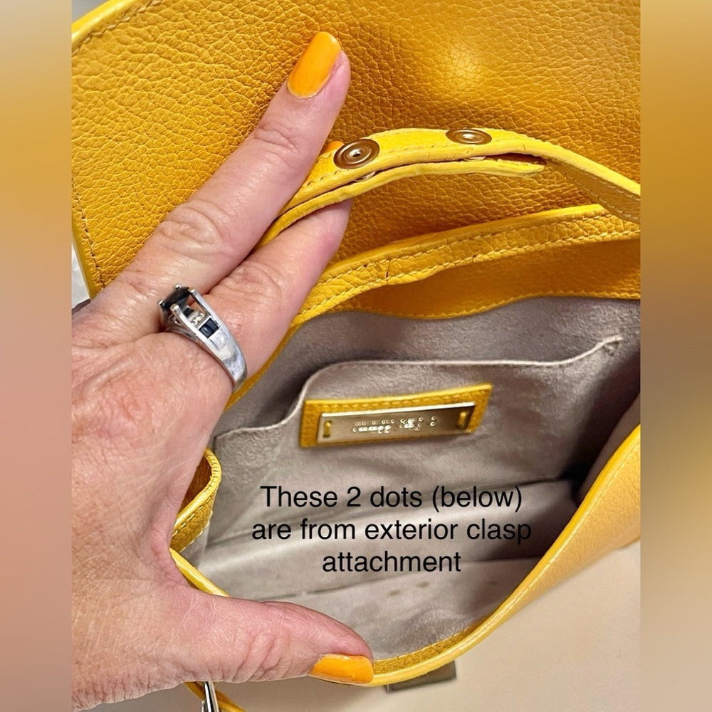 Jimmy Choo EUC Leather Crossbody/Shoulder Bag W/Cert of Auth Mustard Yellow - Picture 11 of 16